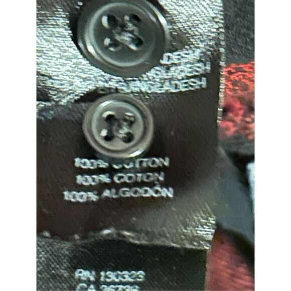 Kenneth Cole Flannel Shirts Red And Black Size Medium Pockets Long Sleeve (0483) - Picture 5 of 6